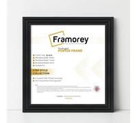 FRAMOREY Oxford Step Style Wooden Effect Picture Frame, 13x13 Inch Square Size Black Photo Frames, Wall Hanging Frames, Home Decor Frame, Personalized Frames