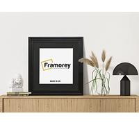 FRAMOREY Oxford Step Style Wooden Effect Picture Frame, 13x13" Square Size Black Photo Frame With 11x11" Size Black Mount, Wall Hanging Frames, Personalized Frames