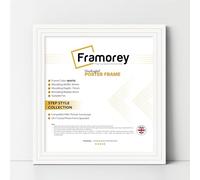 FRAMOREY Oxford Step Style Wooden Effect Picture Frame, 14x14 Inch Square Size White Photo Frames, Wall Hanging Frames, Home Decor Frame, Personalized Frames