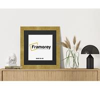 FRAMOREY Oxford Step Style Wooden Effect Picture Frame, 14x14" Square Size Gold Photo Frame With 12x12" Size Black Mount, Wall Hanging Frames, Personalized Frames