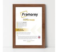FRAMOREY Oxford Step Style Wooden Effect Picture Frame, 17x12 Inch (DIN A3) Size Walnut Photo Frames, Wall Art Poster Frames Best Photo Frames For Birthday Gift, Photo Print Frames