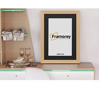 FRAMOREY Oxford Step Style Wooden Effect Picture Frame, 18x15" Size Oak Photo Frame With 14x11" Size Black Mount, Casual Wall Art Poster Frames, Photo Print Frames