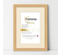 FRAMOREY Oxford Step Style Wooden Effect Picture Frame, 18x15" Size Oak Photo Frame With 14x11" Size Ivory Mount, Casual Wall Art Poster Frames, Photo Print Frames