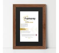 FRAMOREY Oxford Step Style Wooden Effect Picture Frame, 22x16" Size Walnut Photo Frame With 18x12" Size Black Mount, Casual Wall Art Poster Frames, Photo Print Frames