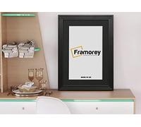 FRAMOREY Oxford Step Style Wooden Effect Picture Frame, 23x17" Size Black Photo Frame With 19x13" Size Black Mount, Casual Wall Art Poster Frames, Photo Print Frames