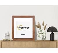 FRAMOREY Oxford Step Style Wooden Effect Picture Frame, 30x30CM Square Size Walnut Photo Frame With 25x25CM Size White Mount, Wall Hanging Frames, Personalized Frames