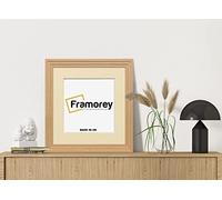 FRAMOREY Oxford Step Style Wooden Effect Picture Frame, 50x50CM Square Size Oak Photo Frame With 40x40CM Size Ivory Mount, Wall Hanging Frames, Personalized Frames
