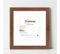 FRAMOREY Oxford Step Style Wooden Effect Picture Frame, 50x50CM Square Size Walnut Photo Frame With 40x40CM Size White Mount, Wall Hanging Frames, Personalized Frames