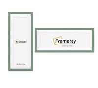 FRAMOREY Oxford Thin Picture Frame, 14x8" Green Photo Frame With 10x4" White Mount, Art Poster Frame, Photo Print Frames, With a High Clarity Styrene Shatterproof Perspex Sheet