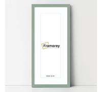 FRAMOREY Oxford Thin Picture Frame, 16x13" Green Photo Frame With 12x9" White Mount, Art Poster Frame, Photo Print Frames, With a High Clarity Styrene Shatterproof Perspex Sheet