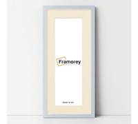 FRAMOREY Oxford Thin Picture Frame, 16x9" Light Grey Photo Frame With 12x5" Ivory Mount, Art Poster Frame, Photo Print Frames, With a High Clarity Styrene Shatterproof Perspex Sheet