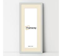 FRAMOREY Oxford Thin Picture Frame, 16x9" Silver Photo Frame With 12x5" Ivory Mount, Art Poster Frame, Photo Print Frames, With a High Clarity Styrene Shatterproof Perspex Sheet