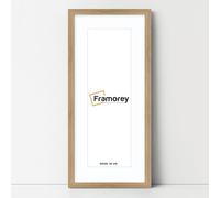FRAMOREY Oxford Thin Picture Frame, 19x9" Oak Photo Frame With 15x5" White Mount, Art Poster Frame, Photo Print Frames, With a High Clarity Styrene Shatterproof Perspex Sheet