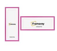 FRAMOREY Oxford Thin Picture Frame, 20x12" Pink Photo Frame With 16x8" White Mount, Art Poster Frame, Photo Print Frames, With a High Clarity Styrene Shatterproof Perspex Sheet