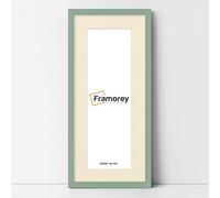 FRAMOREY Oxford Thin Picture Frame, 20x13" Green Photo Frame With 16x9" Ivory Mount, Art Poster Frame, Photo Print Frames, With a High Clarity Styrene Shatterproof Perspex Sheet