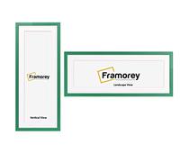 FRAMOREY Oxford Thin Picture Frame, 20x9" Green Photo Frame With 16x5" White Mount, Art Poster Frame, Photo Print Frames, With a High Clarity Styrene Shatterproof Perspex Sheet