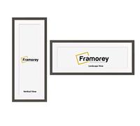 FRAMOREY Oxford Thin Picture Frame, 24x14" Dark Grey Photo Frame With 20x10" White Mount, Art Poster Frame, Photo Print Frames, With a High Clarity Styrene Shatterproof Perspex Sheet