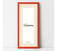 FRAMOREY Oxford Thin Picture Frame, 24x16" Red Photo Frame With 20x12" Ivory Mount, Art Poster Frame, Photo Print Frames, With a High Clarity Styrene Shatterproof Perspex Sheet