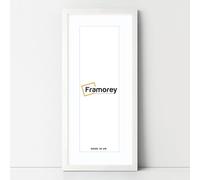 FRAMOREY Oxford Thin Picture Frame, 24x16" White Photo Frame With 20x12" White Mount, Art Poster Frame, Photo Print Frames, With a High Clarity Styrene Shatterproof Perspex Sheet