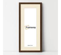 FRAMOREY Oxford Thin Picture Frame, 26x12" Walnut Photo Frame With 22x8" Ivory Mount, Art Poster Frame, Photo Print Frames, With a High Clarity Styrene Shatterproof Perspex Sheet