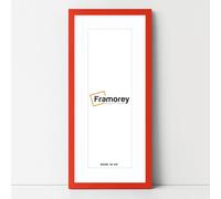 FRAMOREY Oxford Thin Picture Frame, 26x13" Red Photo Frame With 22x9" White Mount, Art Poster Frame, Photo Print Frames, With a High Clarity Styrene Shatterproof Perspex Sheet