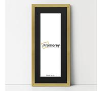FRAMOREY Oxford Thin Picture Frame, 26x15" Gold Photo Frame With 22x11" Black Mount, Art Poster Frame, Photo Print Frames, With a High Clarity Styrene Shatterproof Perspex Sheet
