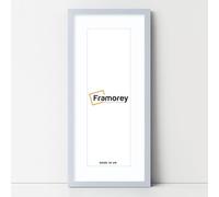 FRAMOREY Oxford Thin Picture Frame, 26x15" Light Grey Photo Frame With 22x11" White Mount, Art Poster Frame, Photo Print Frames, With a High Clarity Styrene Shatterproof Perspex Sheet