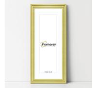FRAMOREY Panorama Step Style Wooden Effect Picture Frame, 24x16" Size Gold Photo Frame With 20x12" Size White Mount, Photo Print Frames, Wall Hanging Poster Frame, Best Photo Frames For Living Room