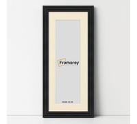 FRAMOREY Panorama Step Style Wooden Effect Picture Frame, 28x13" Size Black Photo Frame With 24x9" Size Ivory Mount, Photo Print Frames, Wall Hanging Poster Frame, Best Photo Frames For Living Room