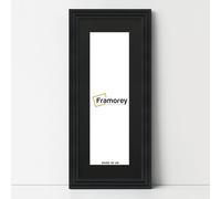 FRAMOREY Panorama Step Style Wooden Effect Picture Frame, 30x12" Size Black Photo Frame With 26x8" Size Black Mount, Photo Print Frames, Wall Hanging Poster Frame, Best Photo Frames For Living Room