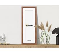 FRAMOREY Panorama Step Style Wooden Effect Picture Frame, 32x20" Size Walnut Photo Frame With 28x16" Size White Mount, Photo Print Frames, Wall Hanging Poster Frame, Best Photo Frames For Living Room