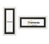 FRAMOREY Panoramic Style Antique LW Picture Frame, 16x12" White Photo Frame With 12x8" Black Mount Wall Art Poster Frame, Modern Photo Frames, Home Décor Frames
