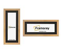 FRAMOREY Panoramic Style Antique LW Picture Frame, 20x12" Oak Photo Frame With 16x8" Black Mount Wall Art Poster Frame, Modern Photo Frames, Home Décor Frames