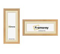 FRAMOREY Panoramic Style Antique LW Picture Frame, 20x12" Oak Photo Frame With 16x8" Ivory Mount Wall Art Poster Frame, Modern Photo Frames, Home Décor Frames
