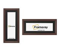FRAMOREY Panoramic Style Antique LW Picture Frame, 20x9" Mahogany Photo Frame With 16x5" Black Mount Wall Art Poster Frame, Modern Photo Frames, Home Décor Frames