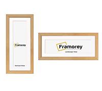FRAMOREY Panoramic Style Antique LW Picture Frame, 30x20" Oak Photo Frame With 26x16" White Mount Wall Art Poster Frame, Modern Photo Frames, Home Décor Frames