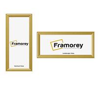 FRAMOREY Panoramic Style Gold Picture Frame, 16x8 Inch Size Photo Frames, LW Antique Poster Frame, Wall Hanging Oxford Frames, Photo Print Frame