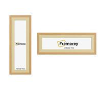 FRAMOREY Panoramic Style Oak Wooden Effect Picture Frame, 110x45CM Size With 100x35CM Ivory Mount, Handmade Wall Art Frame, Best Home Decor