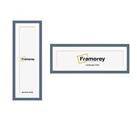 FRAMOREY Panoramic Style, Oxford Flat Wooden Effect Picture Frame, 16x12" Size Dark Grey Photo Frame With 12x8" Size White Mount, Handmade Frame, Wall Art Hanging Frame, Best Home Decor Frames
