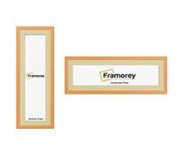 FRAMOREY Panoramic Style Oxford Flat Wooden Effect Picture Frame, 16x9" Beech With 12x5" Ivory Mount, Handmade Wall Art Hanging Frame for Home Decor