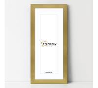 Framorey Panoramic Style Oxford Flat Wooden Effect Picture Frame, 20x9 Gold Photo Frame With 16x5 white Mount, Handmade frame, Wall art hanging Frame
