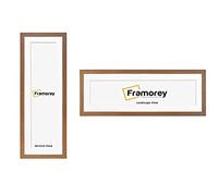 FRAMOREY Panoramic Style, Oxford Flat Wooden Effect Picture Frame, 20x9" Size Dark Oak Photo Frame With 16x5" Size White Mount, Handmade Frame, Wall Art Hanging Frame, Best Home Decor Frames