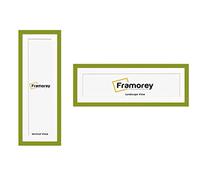 FRAMOREY Panoramic Style, Oxford Flat Wooden Effect Picture Frame, 24x14" Size Lime Green Photo Frame With 20x10" Size White Mount, Handmade Frame, Wall Art Hanging Frame, Best Home Decor Frames