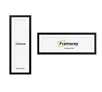 FRAMOREY Panoramic Style, Oxford Flat Wooden Effect Picture Frame, 24x16" Size Ash Black Photo Frame With 20x12" Size White Mount, Handmade Frame, Wall Art Hanging Frame, Best Home Decor Frames