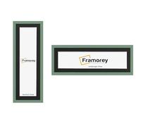FRAMOREY Panoramic Style, Oxford Flat Wooden Effect Picture Frame, 28x12" Size Green Photo Frame With 24x8" Size Black Mount, Handmade Frame, Wall Art Hanging Frame, Best Home Decor Frames