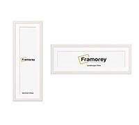 FRAMOREY Panoramic Style, Oxford Flat Wooden Effect Picture Frame, 30x14" Size White Photo Frame With 26x10" Size White Mount, Handmade Frame, Wall Art Hanging Frame, Best Home Decor Frames