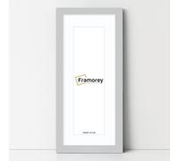 FRAMOREY Panoramic Style Oxford Flat Wooden Effect Picture Frame, 32x14" Silver Photo Frame With 28x10" White Mount, Handmade Wall Art Hanging Frame for Home Decor