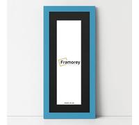 FRAMOREY Panoramic Style, Oxford Flat Wooden Effect Picture Frames, 24x12" Size Blue Photo Frame With 20x8" Size Black Mount, Handmade Frame, Wall Art Hanging Frame, Best Home Decor Frames