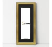 FRAMOREY Panoramic Style, Oxford Flat Wooden Effect Picture Frames, 32x16" Size Gold Photo Frames With 28x12" Size Black Mount, Handmade Frames