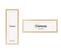 FRAMOREY Panoramic Style Pine Wooden Effect Picture Frame, 28x16" Size, With 24x12" White Mount, Handmade, Wall Art Hanging Frame, Best Home Decor